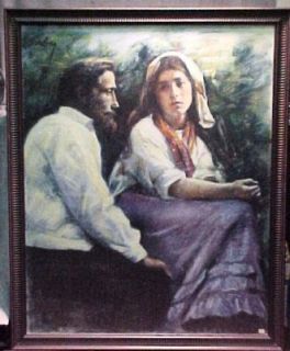 Original Evelyn Embry Pastel Painting Man Woman Couple