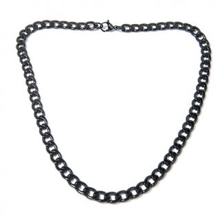 153 963 men s black stainless steel 8mm curb link necklace note