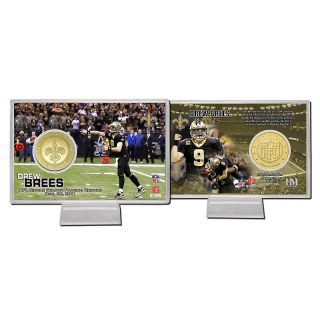 169 469 drew brees single season passing record medallion coin card by