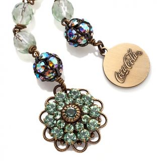 Saint Vintage Green Beaded Floral Burst Necklace