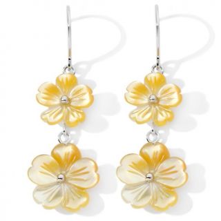 162 453 carved mother of pearl sterling silver flower earrings note