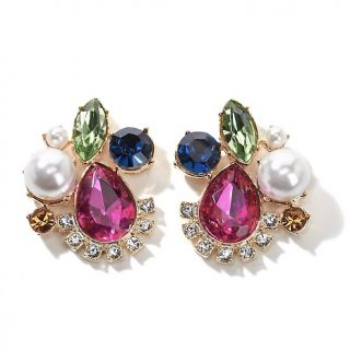 171 201 universal vault multicolor stone and simulated pearl earrings