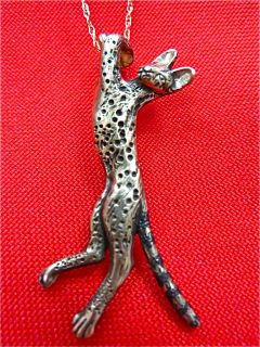 Serval Cat Sterling Silver Fazios Exclusive Exotic 925 Pendant