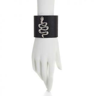 Jewelry Bracelets Cuff V by Eva Snake Design Faux Leather Cuff