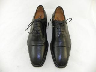 Magnanni Federico Black Oxford Cap Toe Mens Shoes Sz 10 D $350 Mint