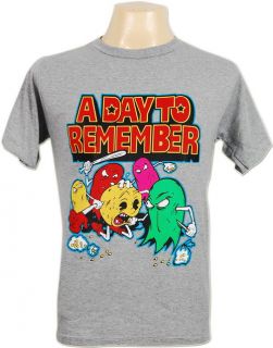 Day to Remember Pac Man Punk Emo T Shirt Gray M