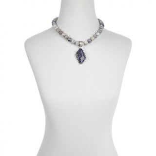 Jay King Sterling Silver Lavender Opal Pendant and Beaded Necklace at