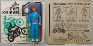 evel knievel 1972 ideal moc action figure blue outfit