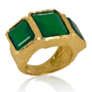 Rarities Fine Jewelry with Carol Brodie Green Agate Vermeil 3 Stone