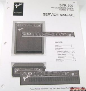 Fender BXR 200 Bass Amplifier Service Manual