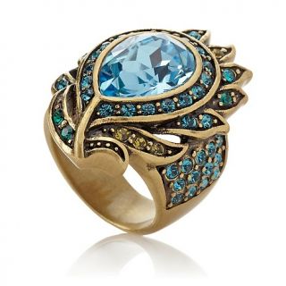211 824 heidi daus pretty as a peacock pear and round crystal ring