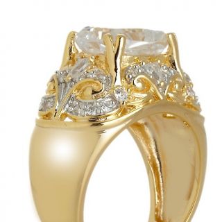 Victoria Wieck 4ct Absolute™ Super Radiant Cut and Pavé Scroll Ring