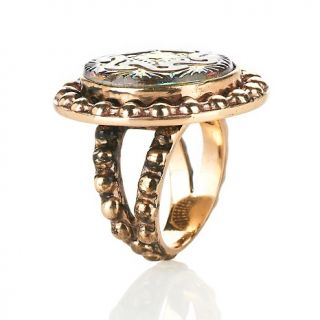 Statements by Amy Kahn Russell Decorative Glass Button Bronze Ring