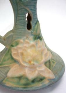  Roseville Pottery Blue Green Water Lily Ewers Pitchers Vases
