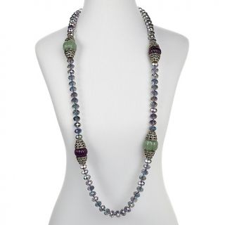 Heidi Daus This Rocks Carved Station Beaded 44 1/2 Necklace at