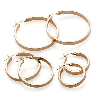 217 586 bellezza jewelry collection trilogia set of 3 square tube hoop