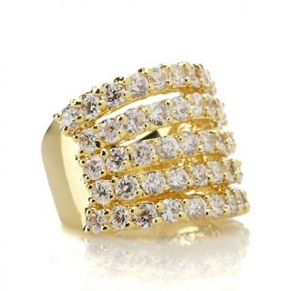 Real Collectibles by Adrienne Five Bands of Diamonite CZ Ring