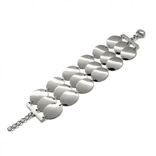 225 269 stately steel triple strand oval disc 7 bracelet rating be the