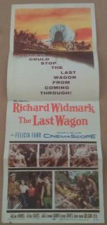 The Last Wagon Movie Poster Insert 1956 Original Folded 14x36 Richard