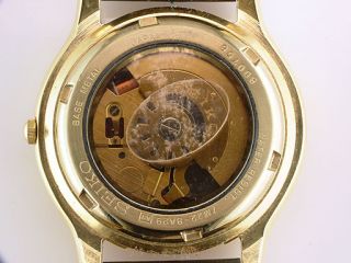 Seiko Mens Wrist Watch Gold Tone Kinetic Quartz