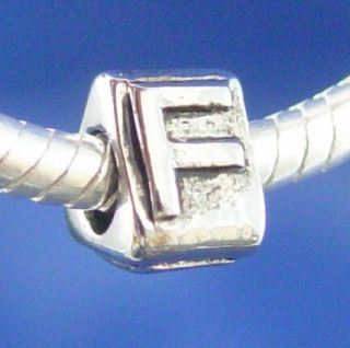 Alphabet Letter F European Bead Charm Fit Bracelets