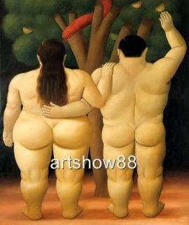 Sale Oil Painting Repro of Fernando Botero Adam and Eve