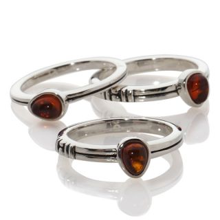 213 345 studio barse set of 3 sterling silver amber stack rings rating
