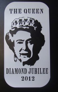 Royal Diamond Jubilee queens face Stencil topper sugarcraft royal