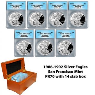 240 319 coin collector 1986 1992 anacs s mint dcam silver eagle proof