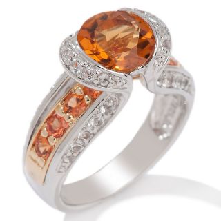 Victoria Wieck 2.30ct Fire Citrine and Gemstone 2 Tone Sterling Silver