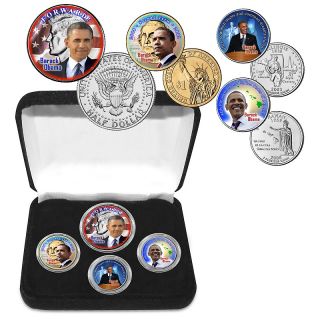 231 395 coin collector barack obama 2nd term 4 piece colorized coin