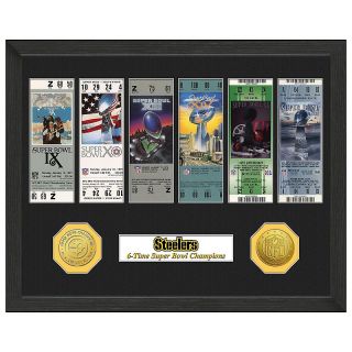 222 448 pittsburgh steelers framed super bowl tickets and coins note