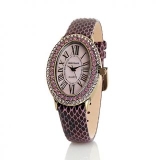 234 540 heidi daus oval pave crystal leather strap watch note customer