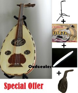 Iraqi Oud Lute MD Fadel Style Oriental Fretless Guitar Strings Case