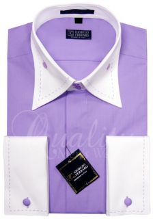 Giorgio Ferraro Lavender 18 38 39 High Collar Clubbin’ Mens Dress
