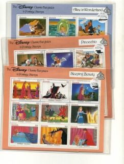 Disney Pincchio Fairytales Stamp Mint Sheet Lot of 3