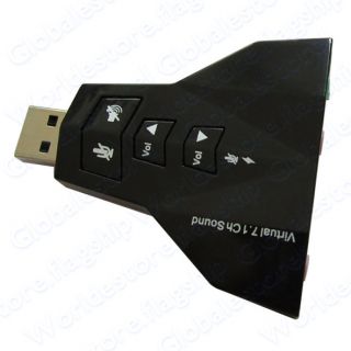 External USB Sound Card Adapter Double Headset Microphone Virtual 7 1