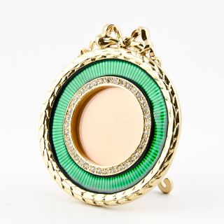 Round Green Enamel Faberge Photo Frame