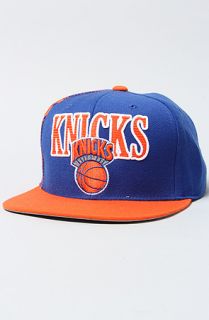 Mitchell & Ness The New York Knicks Laser Stitch Snapback Cap in Blue