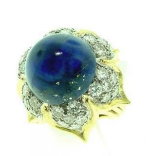 Erwin Pearl Vintage 18K Lapis Diamond Ring
