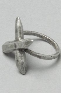 Luv AJ The Crystal Cross Ring in Silver Ox