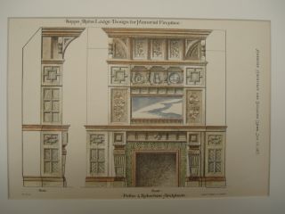 Kappa Alpha Lodge Fireplace Design, 1877, Original Plan