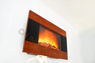  Wood Trim Panel Electric Fireplace Heater with Logs C510CL