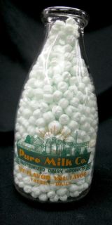  milk co marion huntington & gas city / quart bottle / 2 color / rare