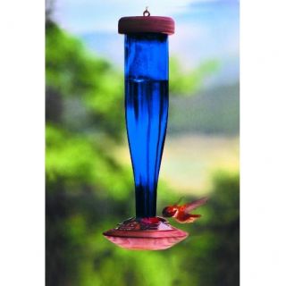 Schrodt Cobalt Blue Unetched Glass Hummingbird Feeder