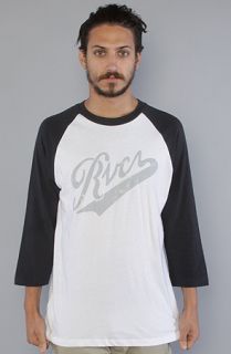 RVCA The Pennant Fade 34 Sleeve Shirt in Navy