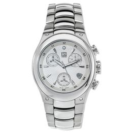 ESQ by Movado Mens White Dial Chronograph Date Stainless Watch