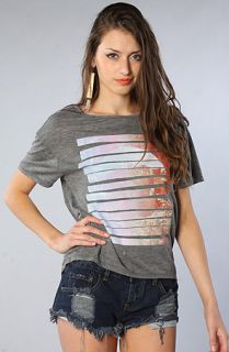 Obey The Moon Dance Low Back Tee in Ash Heather