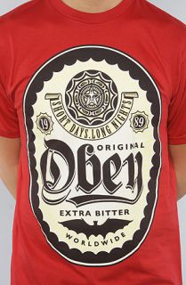 Obey The Short Days Long Nights Basic Tee in Red