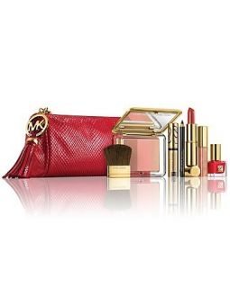 Michael Kors Estee Lauder Cosmetic Bag with Cosmetics Red